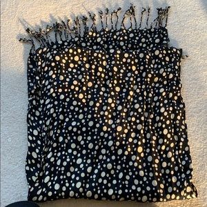 Black and white polka dotted scarf
